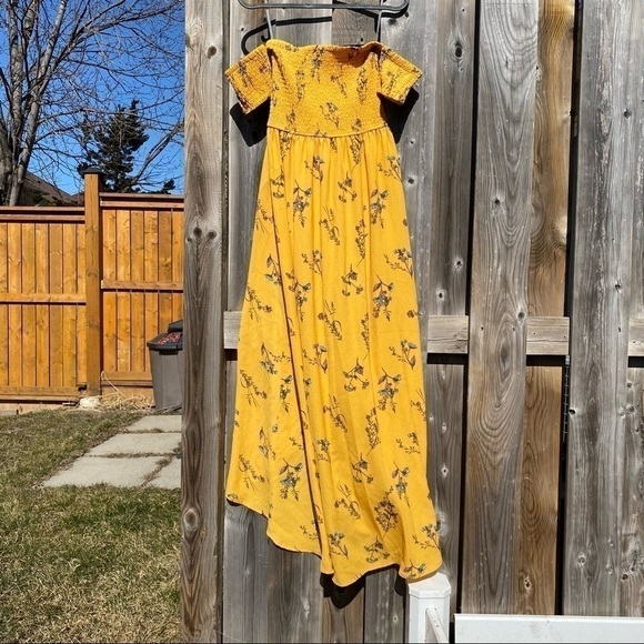 🍋NWT Off the Shoulder Maxi Low High Floral Dress - Picture 10 of 12